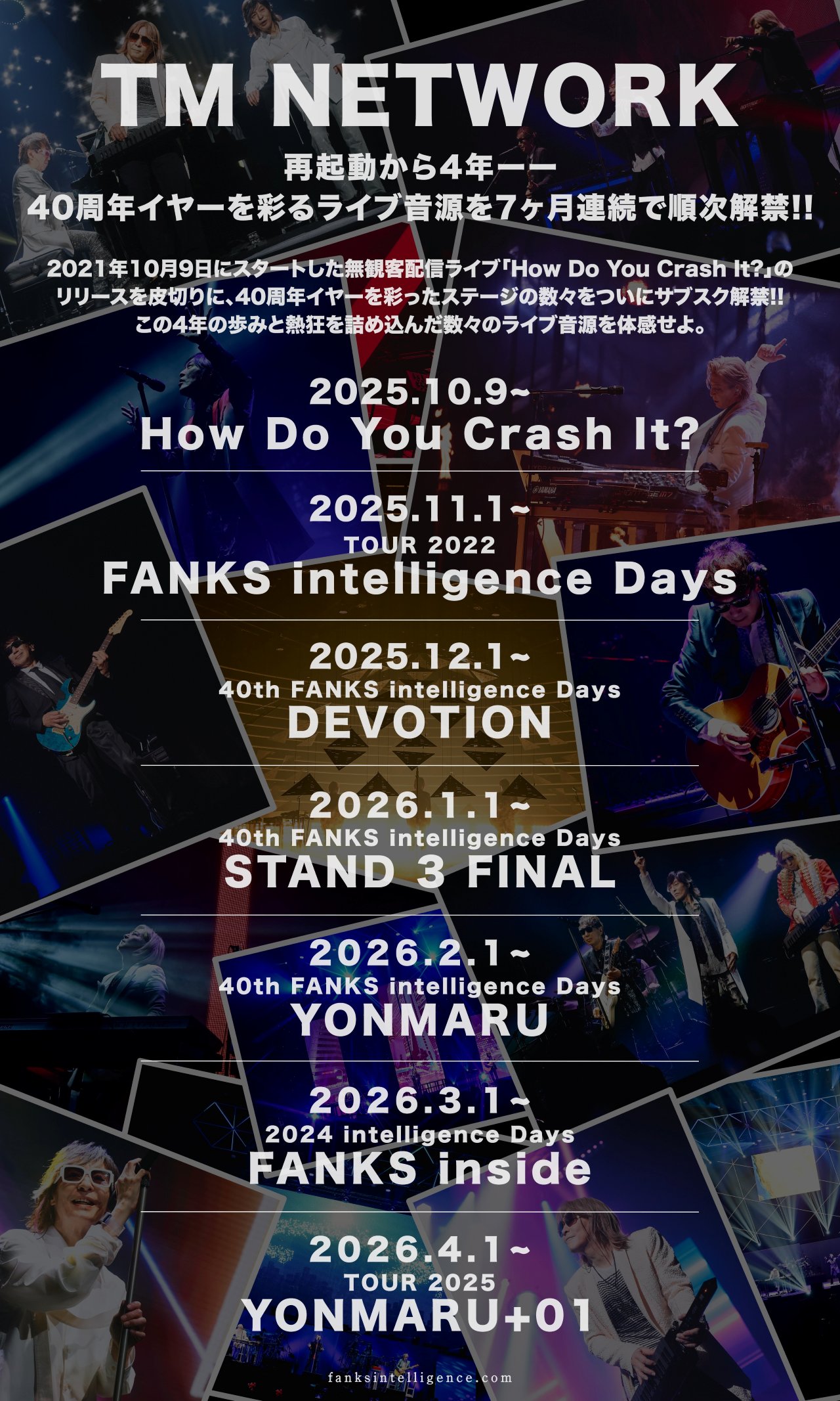 TM NETWORK 40 周年イヤー7ヶ月連続ライブ音源 画像